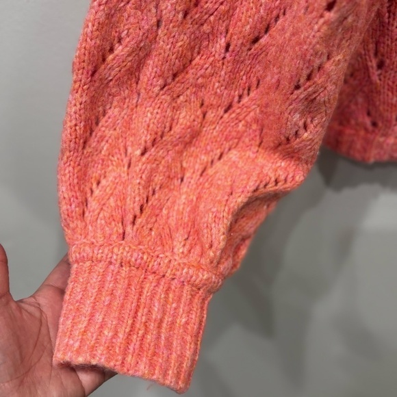 J.Crew Open Knit Pointelle Balloon Sleeve Wool Blend Sweater Women’s Size XL - Picture 7 of 13